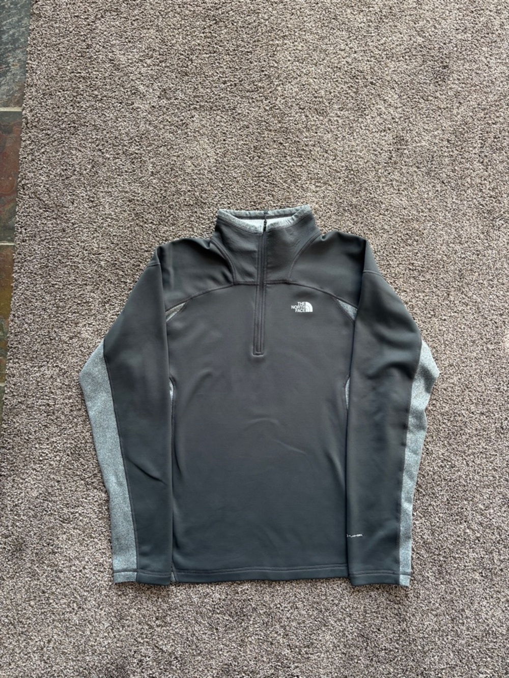 The North Face Grey Quarter-Zip Pullover with Gray Sleeves